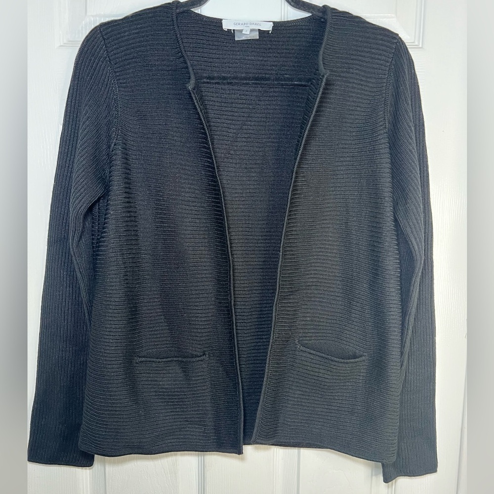 Gerard‎ Darel Black  Open Front Sweater Cardigan Size 2